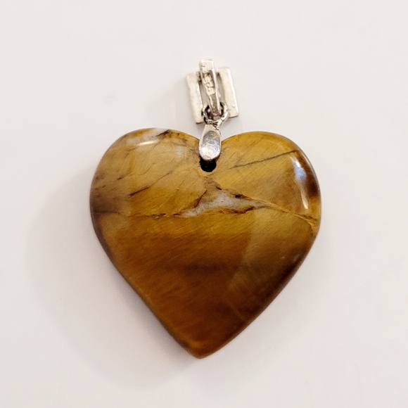 NWOT Tiger's Eye heart pendant - Picture 4 of 7